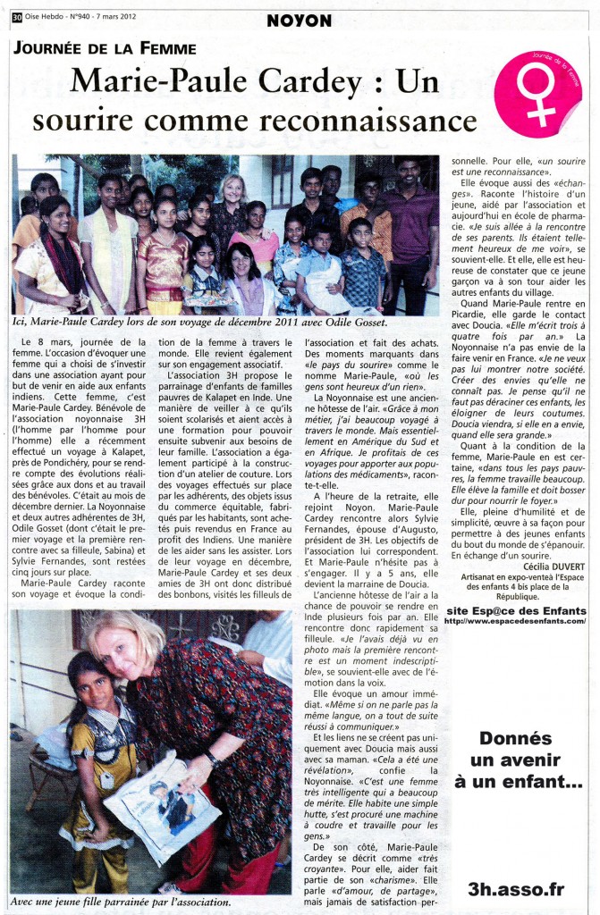 Oise Hebdo N°940 (page 30) 07 03 2012(mail)